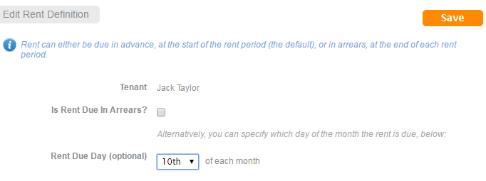 Changing Rent Payment Date